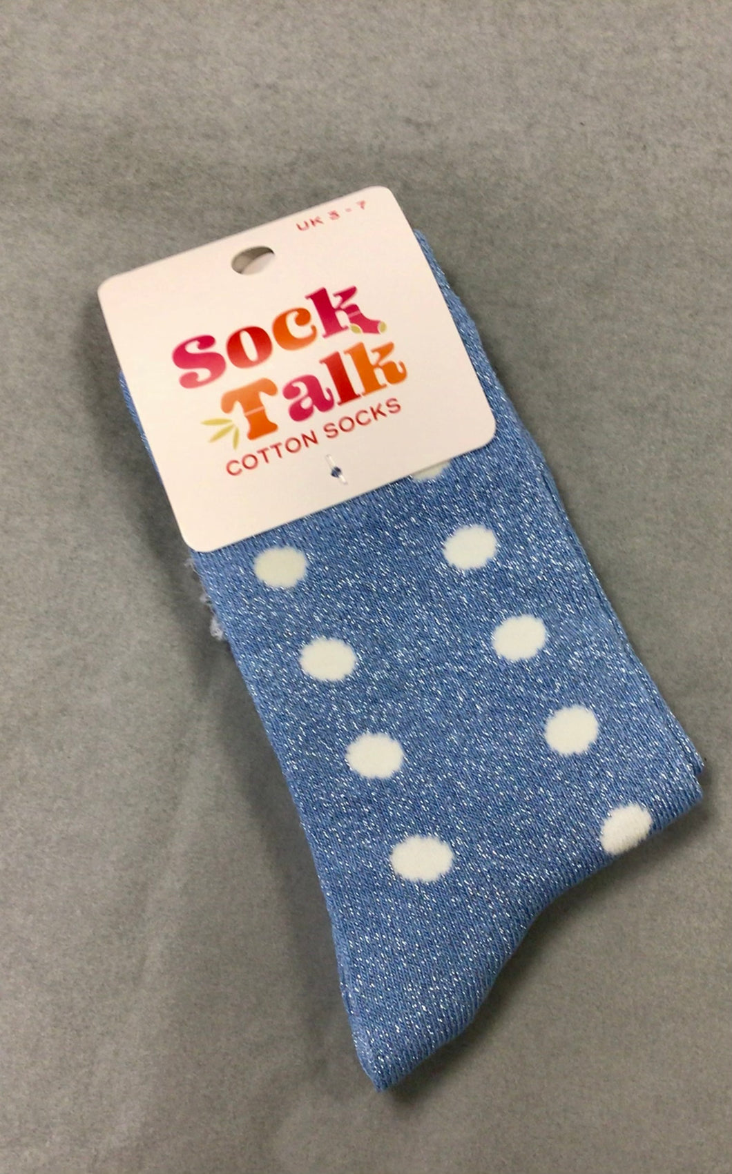 Polka Dot Sparkly Blue Socks