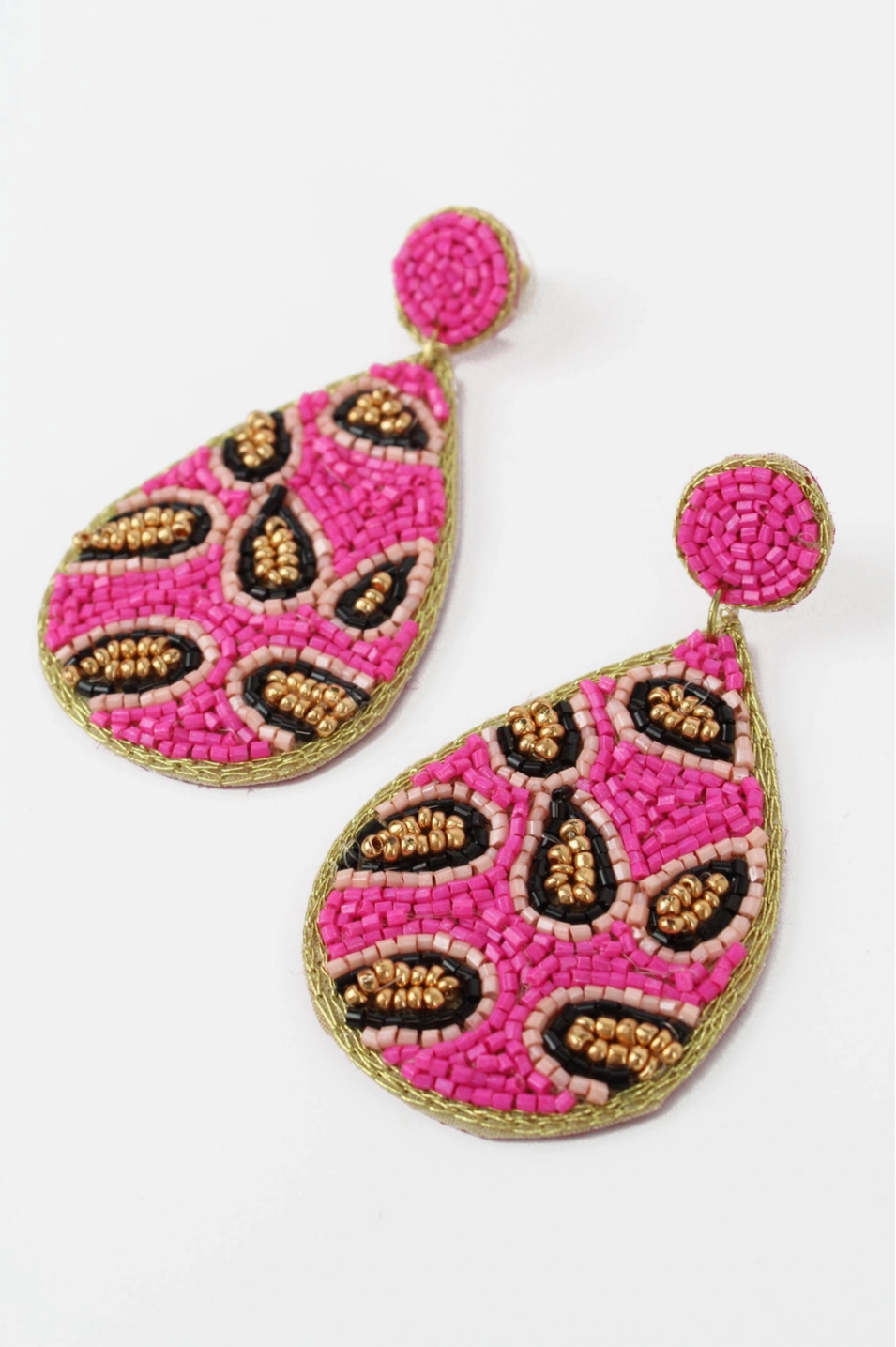 My Doris Pink Leopard Earrings