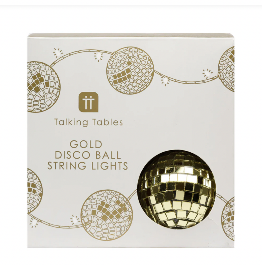 Gold Disco Ball String Lights