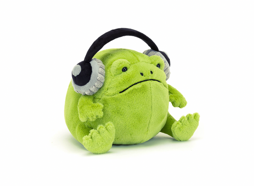 Jellycat Ricky Rain Frog with headphones