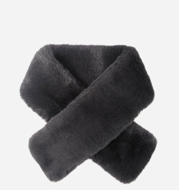 Faux Fur Scarf Dark Grey