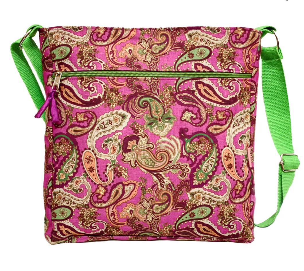 Pink Paisley Cross Body Bag