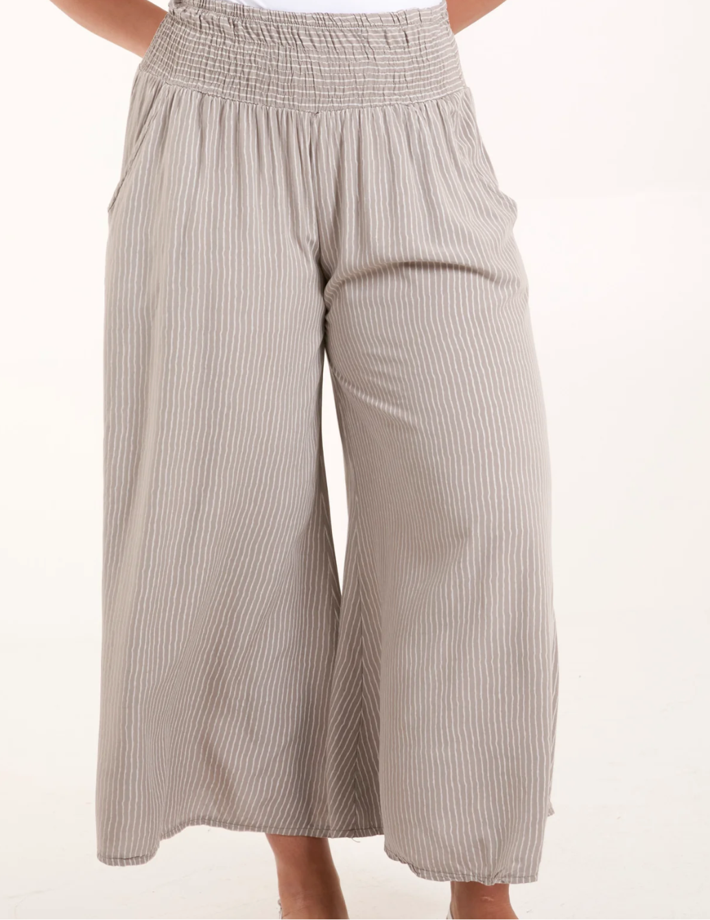 Pinstripe Wide Leg Trouser