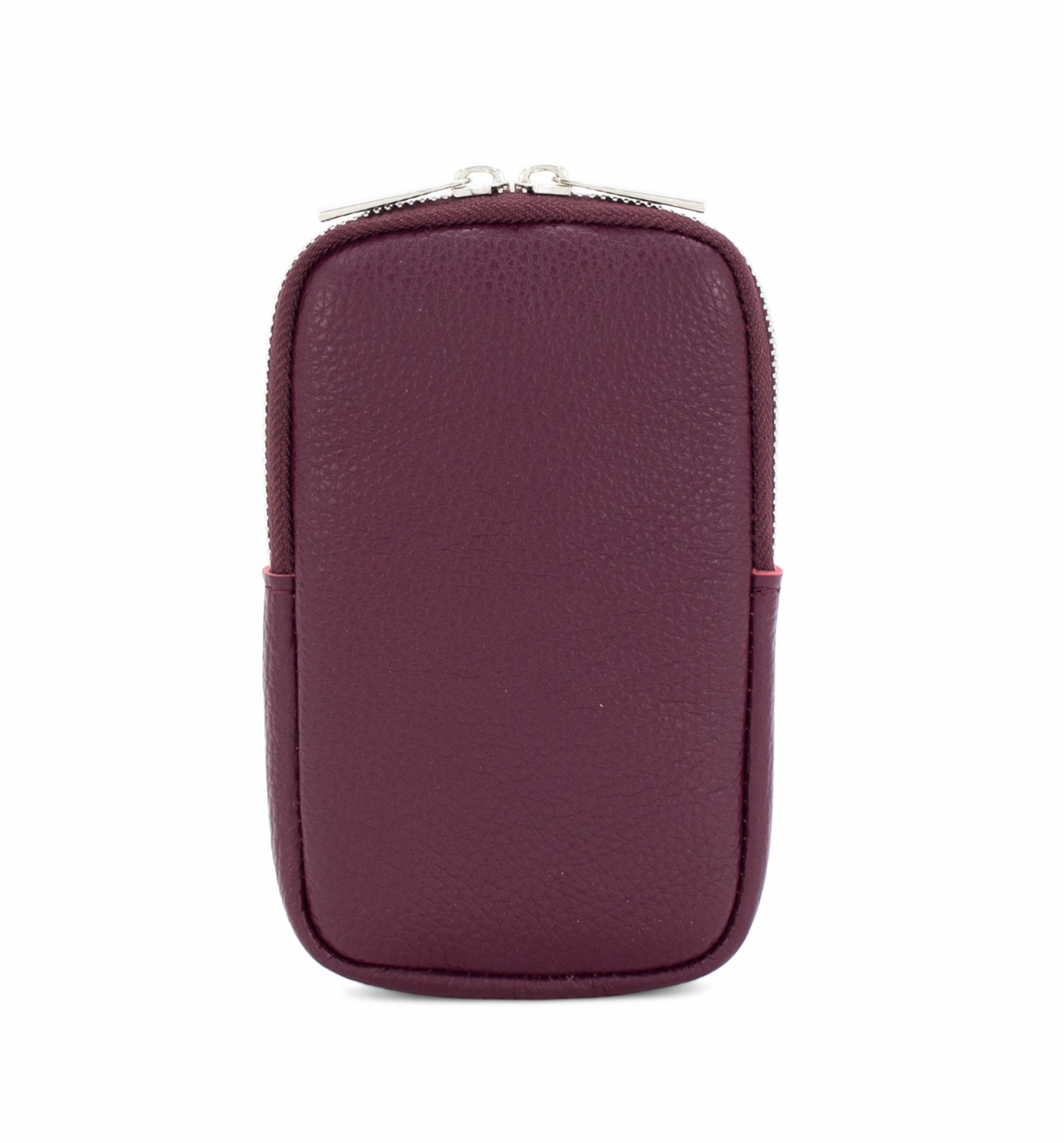 Burgundy Leather Phone Cross Body Bag