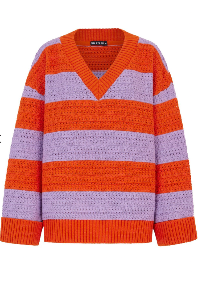 Cara and the Sky Crochet Millie Stripe jumper