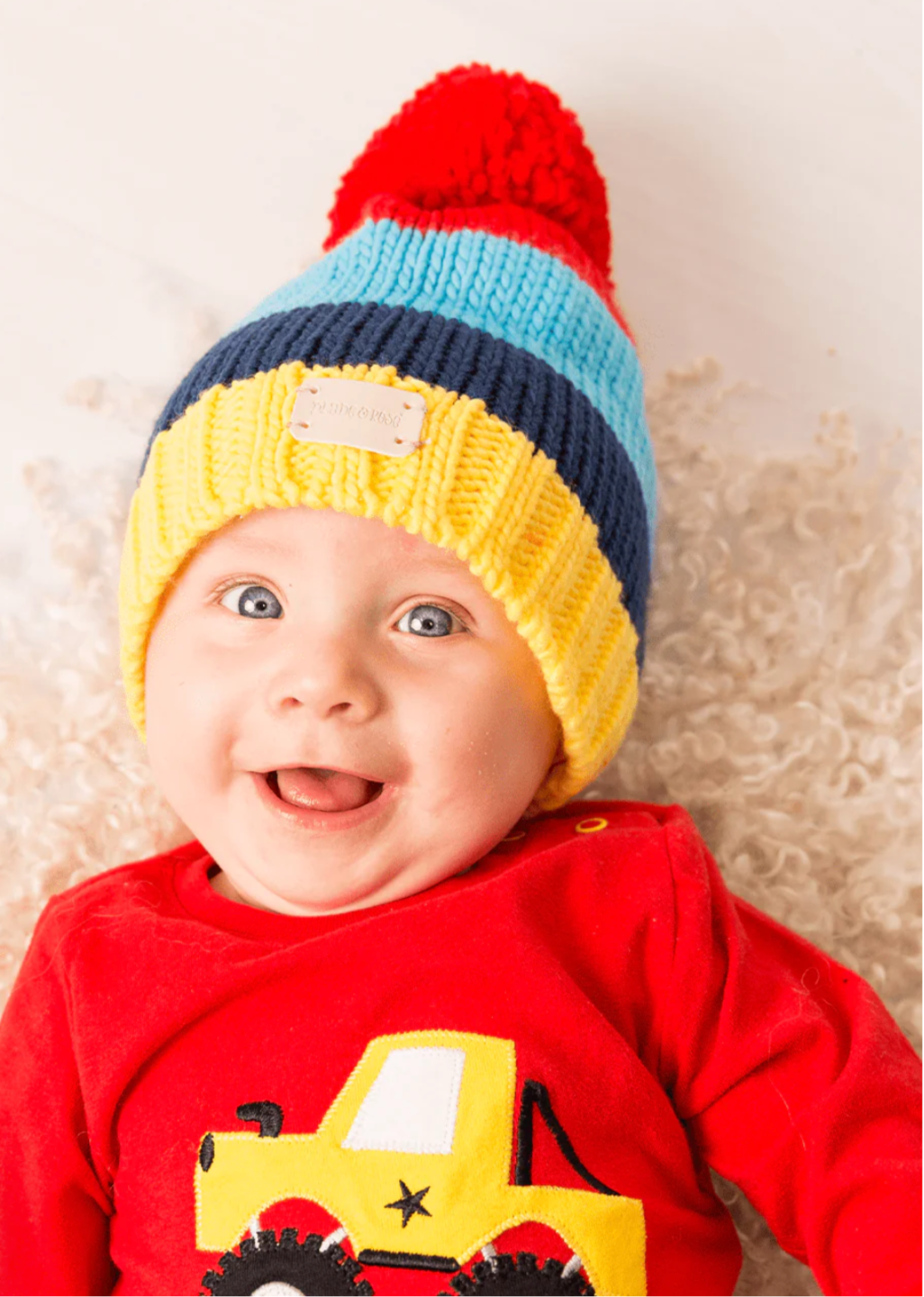 Blade and Rose Bright Stripe Bobble Hat
