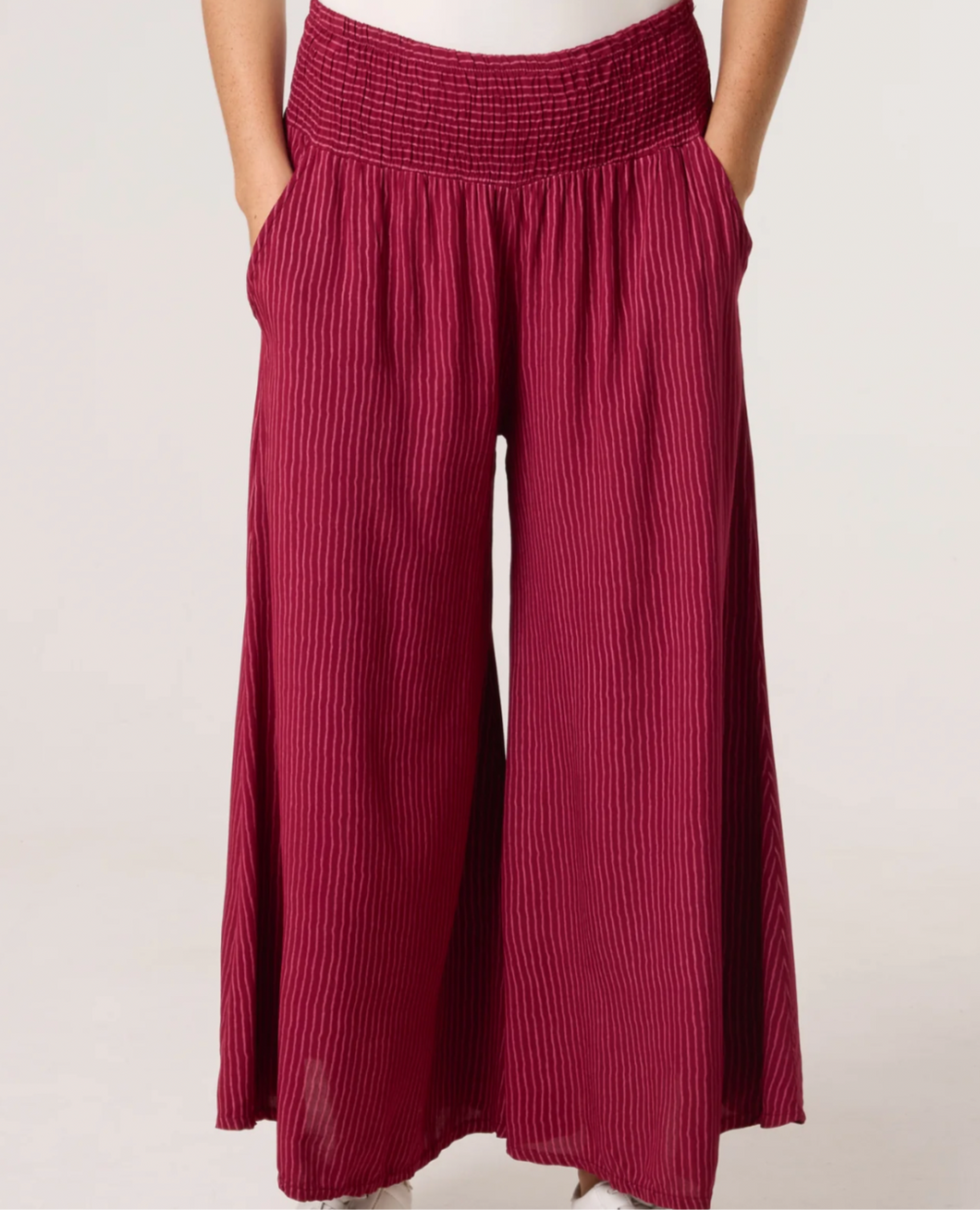 Pinstripe Wide Leg Trousers