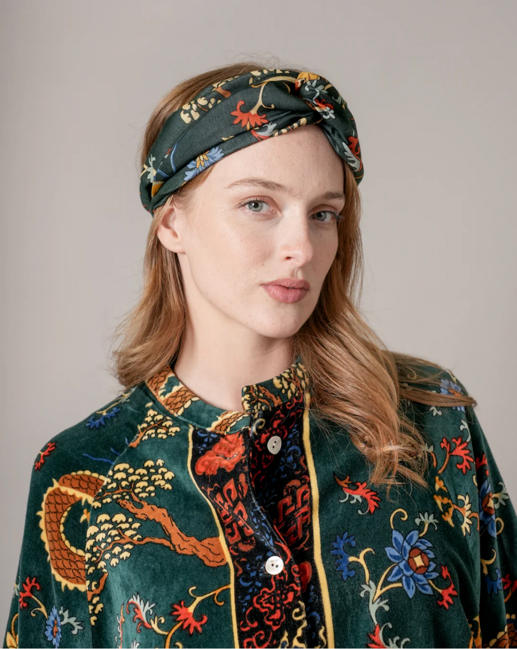 One Hundred Stars Dragon Green Headband