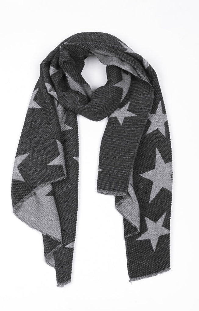 Reversible Charcoal Star Scarf