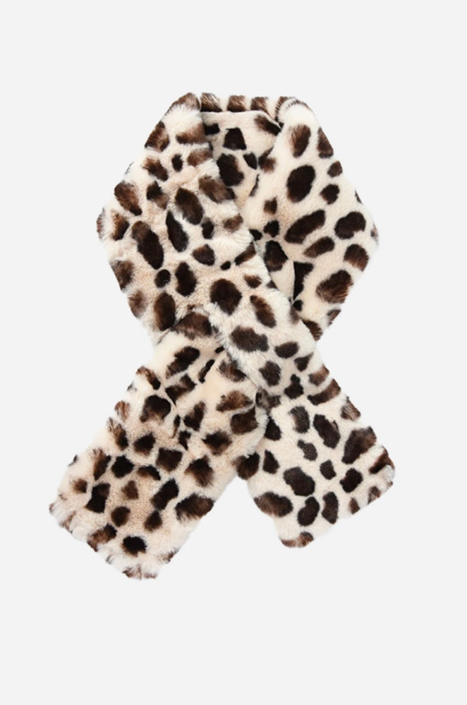 Cream Leopard Faux Fur Collar